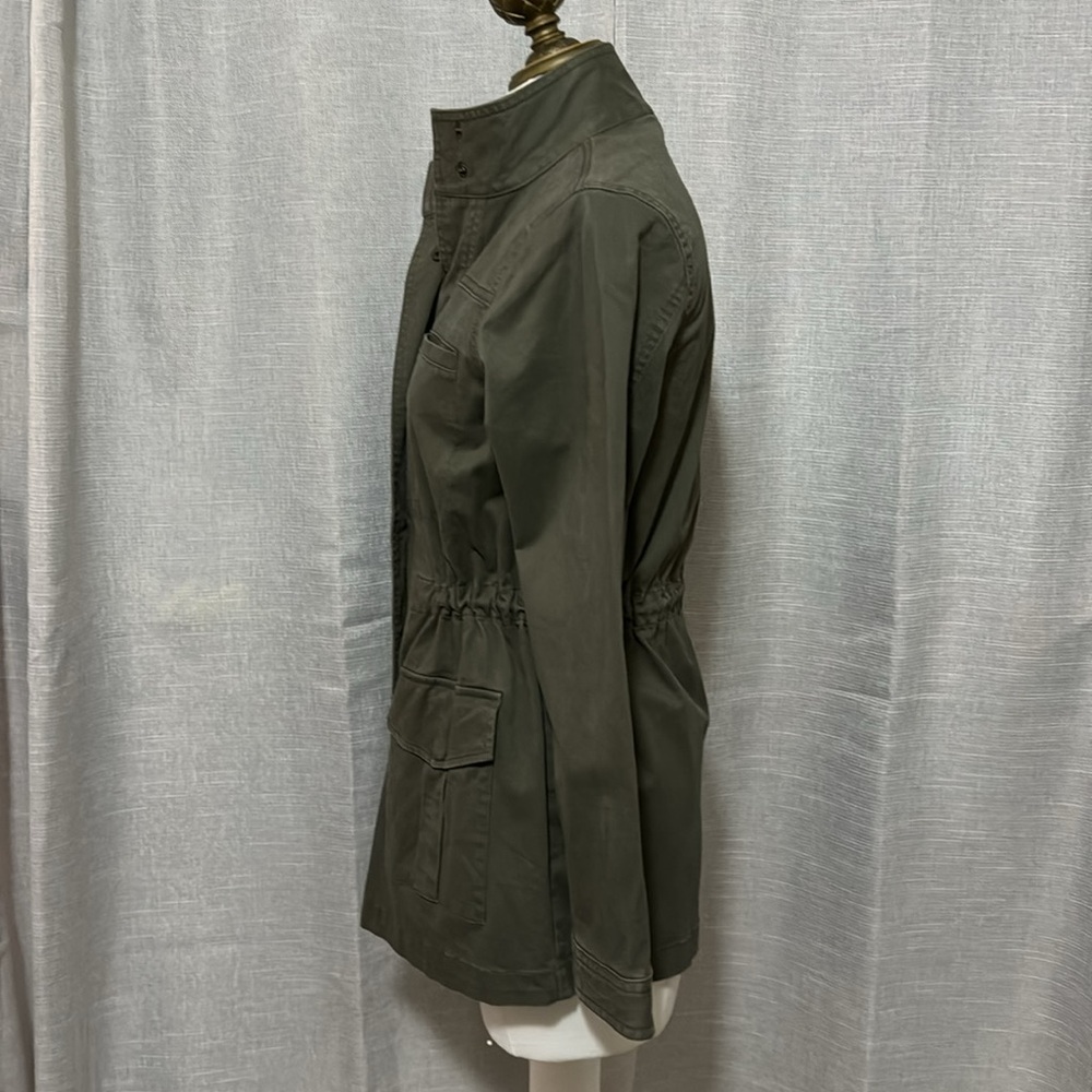 Universal Thread Cotton Jacket-XS-Snap Front-Adj Waist-Olive Green-Pockets-EUC - Picture 8 of 16